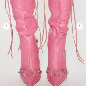 Stylish Pink Knee-High Women's Boots